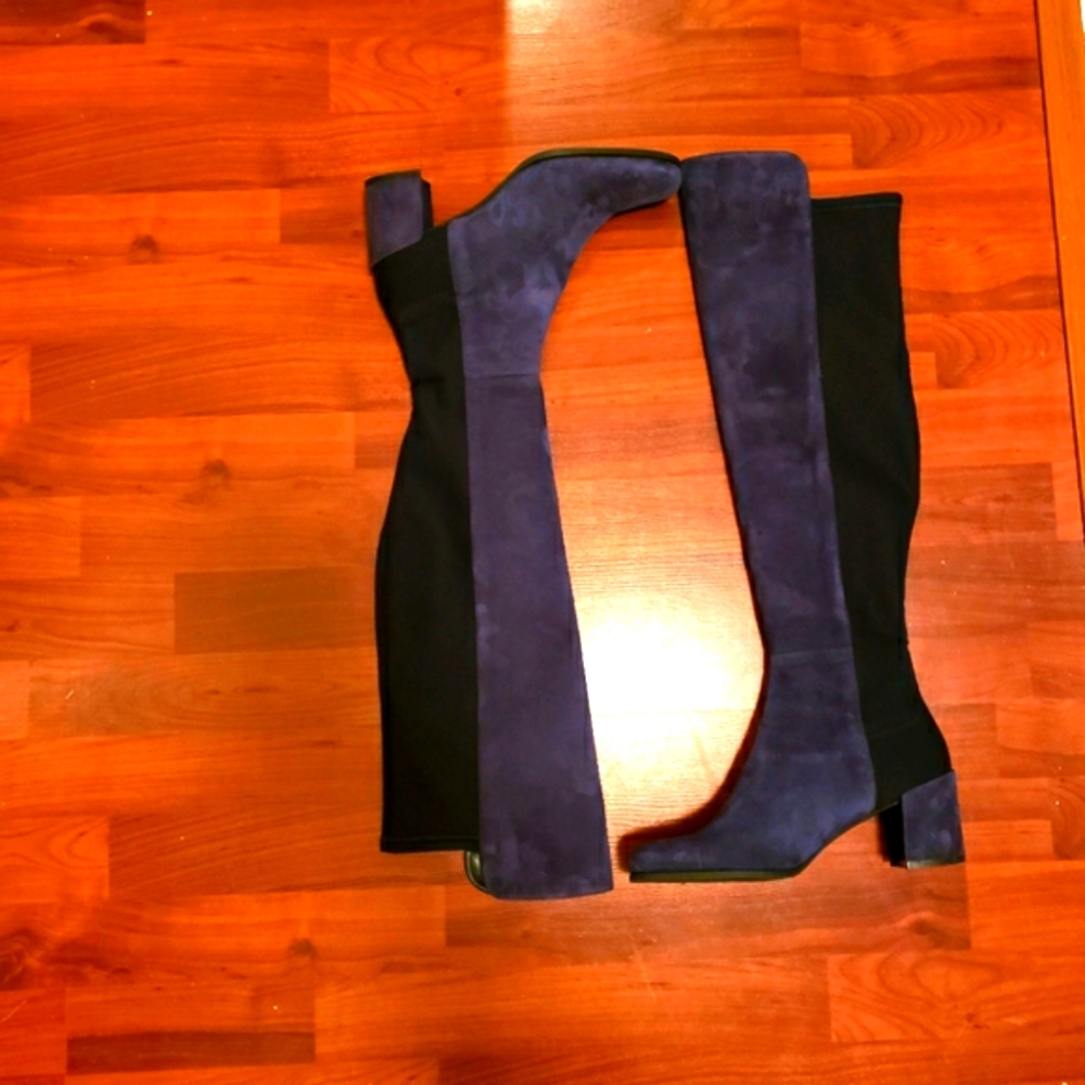 Stuart Weitzman Navy Over The Knee Boots. Size 9 - Floor Model!